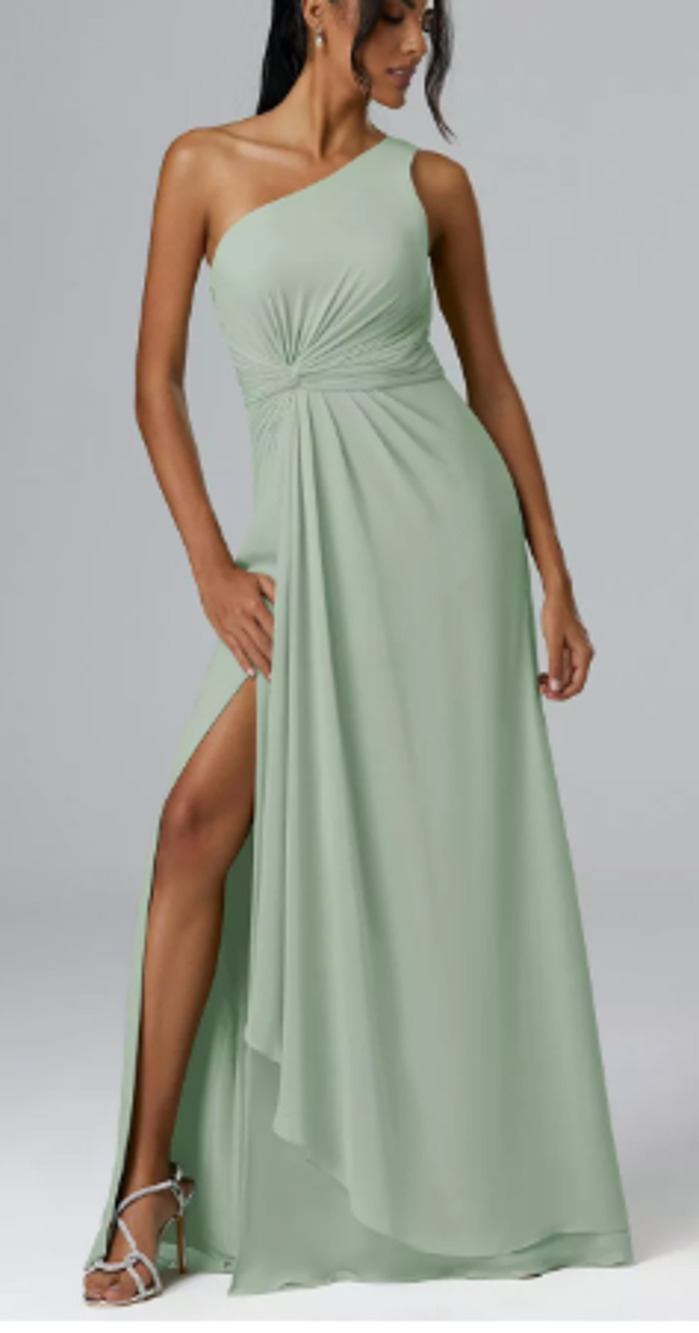 AW BRIDAL 6 S sage green Peppermint wedding bridesmaid party maxi dress NEW B24